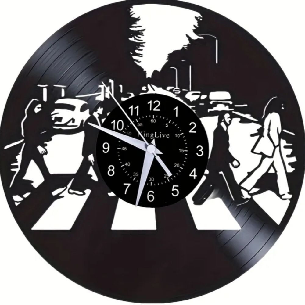 NEW Beatles Abbey Rd Vinyl Record Album Carved Wall Clock John Paul Ringo George